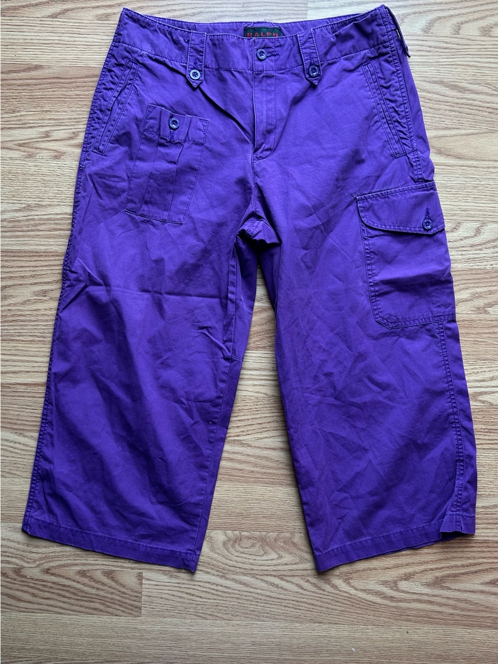 RALPH Ralph Lauren Surf Equipment Co. Vintage Purple Khaki Capris Size 10